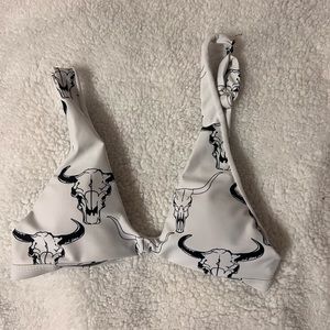 Bull print bikini top